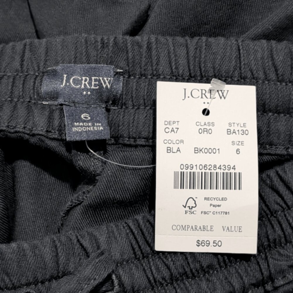 J. Crew Pants Womens 6 Lightweight Jogger Twill Black‎ Business Casual Trousers